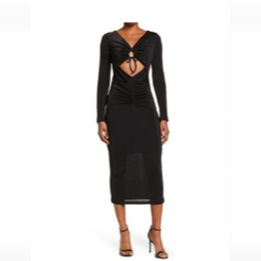 Long sleeve front cut out dress